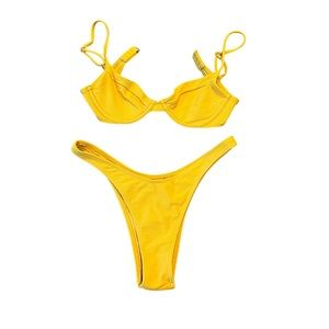 Ribbed Yellow Abercrombie Bikini